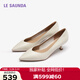 萊爾斯丹春夏新款時(shí)尚氣質(zhì)通勤淺口細高跟鞋女單鞋6M52301 米白色OWK 36