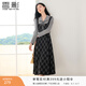 香影復古格子假兩件連衣裙女2026春季新款收腰拼接學(xué)院風(fēng)中長(cháng)裙子 深灰 M 160/84A/95-110斤