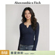 Abercrombie & Fitch經(jīng)典小麋鹿圖案美式修身打底小V領(lǐng)長(cháng)袖T恤上衣26春女裝139-6134 深海軍藍 M (165/96A) 尺碼偏大，建議小一碼