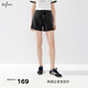 伊芙麗（eifini）伊芙麗獨特腰頭設計拼接A擺鎖邊牛仔短褲女2024春裝新款辣妹短褲 深灰 S