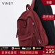 viney新款雙肩包女時(shí)尚書(shū)包初中生高中大學(xué)生大容量背包戶(hù)外出游旅行包 酒紅色 高顏值簡(jiǎn)約百搭通勤電腦包