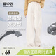 雪中飛加絨加厚闊腿褲子女款新款秋冬顯高顯瘦簡(jiǎn)約時(shí)尚燈芯絨休閑褲 奶白色16074F 常規 M 160/66A 【推薦體重100-11斤】