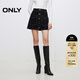 ONLY秋季時(shí)髦設計感撞色口袋皮裙短裙半身裙女|12439M001 E40 瑪瑙黑色 M (165) 68A