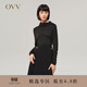 OVV【黃金羊毛】OVV秋冬熱賣(mài)女裝美麗諾羊毛長(cháng)袖打底衫T恤 黑色A2 M