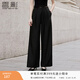 香影黑色褲子西裝褲女高腰2026春季新款垂感褲子寬松高級感闊腿褲 黑色 S 155/60A/85-95斤