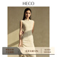 HECO【墨與雪】新中式國風(fēng)25年春夏季醋酸收腰褶皺修身連衣裙女 米白色 M