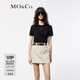 MO&Co.【涼感】短袖T恤夏含棉標語(yǔ)織嘜正肩圓領(lǐng)白色黑色摩安珂 黑色 S 160