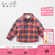 戴維貝拉（DAVE＆BELLA）加絨格子女童襯衣兒童襯衫男童長(cháng)袖上衣秋冬打底衫寶寶冬季中大童 英格蘭格 90 cm(3Y(建議身高80-90cm))