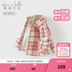 戴維貝拉（DAVE＆BELLA）童裝甜美女寶寶格子衫兒童襯衣加絨小童襯衫女童長(cháng)袖上衣秋冬新款 粉色格【現貨】 110 cm（建議身高100-110cm）