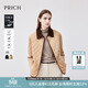 PRICH【三防+中空保暖】時(shí)尚燈芯絨拼接翻領(lǐng)菱格棉服冬女 35米色 S 160