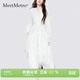 MeetMetro瑪依爾法式浪漫淑女連衣裙女2026春新款優(yōu)雅氣質(zhì)A字長(cháng)裙 白色【現貨閃電發(fā)】 XL