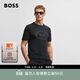 BOSS博斯男士徽標棉質(zhì)平紋針織布T恤50537825