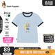 暇步士（Hush Puppies）童裝兒童全棉短袖男童柔軟圓領(lǐng)衫女童可愛(ài)卡通T恤 冰晶藍 170 