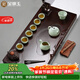 金鑲玉功夫茶具套裝黑檀實(shí)木茶盤(pán)汝窯茶壺家用喝泡茶辦公送禮財源