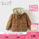 戴維貝拉（DAVE＆BELLA）小男孩上衣冬季新款連帽女童外套兒童假兩件羽絨服休閑中大童衣服 焦糖奶油【現貨】 110 cm（建議身高100-110cm） cm（建議身高100-110cm）