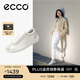 愛(ài)步（ECCO）牛皮簡(jiǎn)約系帶舒適休閑板鞋 柔酷零點(diǎn)女鞋220253 白色/灰白色37 HL