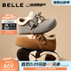 百麗（Belle）章若楠同款喵喵吐司毛毛勃肯鞋女冬季新款加絨棉鞋雪地靴B2829DM5 灰色 35 (225mm)
