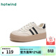熱風(fēng)（Hotwind）厚底德訓鞋女鞋秋季新款經(jīng)典百搭麻薯軟底休閑板鞋復古阿甘鞋 03米色 (預售3.25發(fā)貨) 39 245mm