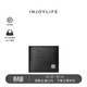 INJOYLIFEE褶皺錢(qián)夾2022新款男士短款錢(qián)包簡(jiǎn)約二折皮夾送男友潮 黑色