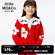 little MO&Co.過(guò)年服 親子裝童裝春裝新款女童毛衣開(kāi)衫含美麗諾羊毛 大紅色 160 160/76
