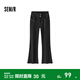 森馬（Semir）小黑牛|牛仔褲女高腰開(kāi)叉長(cháng)褲2025春新款森柔牛仔喇叭褲港風(fēng) 牛仔黑98301 24