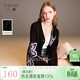 三彩2025冬季新款寬松慵懶蝴蝶針織衫長(cháng)袖單排扣開(kāi)衫復古外套M 漆黑色花卉 S 155/80A
