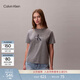 Calvin KleinJeans夏季女士休閑通勤ck字母印花純棉針織圓領(lǐng)內搭短袖T恤上衣