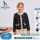 哈吉斯（HAZZYS）品牌童裝女童外套秋新品柔軟有型簡(jiǎn)約休閑小香風(fēng)洋氣夾克 格 165