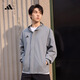adidas簡(jiǎn)約足球訓練運動(dòng)拉鏈連帽夾克外套男裝春秋阿迪達斯官方   淡灰   L