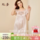 絲界重磅真絲睡裙女100%桑蠶絲寬松短袖公主裙睡衣手工繡花家居服禮物
