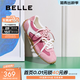 百麗（Belle）時(shí)尚復古德訓鞋女商場(chǎng)同款輕巧薄底休閑鞋E2N1DCM5預售 粉色 38 (240mm)