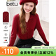 百圖betu女裝春季新款毛衣翻領(lǐng)修身彈力舒適套頭毛衫女2501T03 紅色 M
