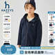哈吉斯（HAZZYS）品牌童裝男童外套秋季新款三防透濕防靜電搖粒絨連帽厚外套 藏藍 155