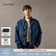 Calvin KleinJeans秋冬男士經(jīng)典美式潮流復古ck拉鏈翻領(lǐng)潮殼牛仔棉服外套 1BJ-牛仔藍 L