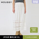 moussy 新品法式田園風(fēng)拼接蕾絲高腰半身裙010IS931-2821 010白色 S