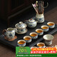 不拙汝窯茶具整套高檔功夫茶具辦公用家庭用青花瓷蓋碗14入泡茶套裝