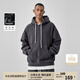BODYDREAM加絨連帽衛衣男秋冬套頭上衣情侶裝帽衫/休閑褲運動(dòng)套裝 深灰色 （加絨衛衣） L
