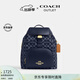 蔻馳（COACH）奧萊女士女包經(jīng)典標志丹寧布PACE大號雙肩包背包通勤 IM/丹寧藍色/天然色