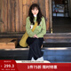 茵曼2025冬季女裝新款萌趣立體刺繡絨感毛衣慵懶長(cháng)袖針織衫 綠色 L