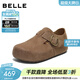 百麗（Belle）周雨彤同款全麥吐司厚底內增高女商場(chǎng)休閑全包勃肯鞋E6V1DDM5預售 卡其色-單里（2代 | 4cm跟高） 36