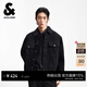 杰克·瓊斯（JACK&JONES）26年男裝牛仔外套男春秋上衣寬松休閑翻領(lǐng)牛仔夾克男生高級感痞帥 A15黑色牛仔 M (175)