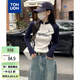 唐獅（TonLion）2025女立領(lǐng)拉鏈袖子拼接長(cháng)袖T恤 藏青 L 
