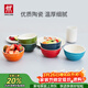 雙立人（ZWILLING）碗陶瓷碗套裝家用湯碗面碗防滑多用碗家用餐具套裝 彩虹碗6件套