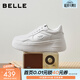 百麗（Belle）沈月同款步步糕厚底小白鞋女26新款商場(chǎng)增高休閑板鞋E7J1DAM6預售 米白色（6CM跟高）【沈月同款】 36