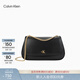 Calvin Klein女包氣質(zhì)休閑通勤風(fēng)ck字母單肩斜挎鏈條包馬鞍包 YIH-太空黑 均碼