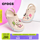 CROCS卡駱馳貝雅卡駱班洞洞鞋輕便耐磨拖鞋一腳蹬休閑鞋|205089 冬日白/彩色-1LI 37 /38(230mm)