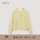 OVV秋冬熱賣(mài)女裝日本進(jìn)口圓領(lǐng)不對稱(chēng)口袋設計夾克外套 中黃（凈色）A1 M