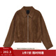 茵曼（INMAN）美拉德仿鹿皮絨短外套女2026春季時(shí)尚復古寬松巴恩風(fēng)夾克上衣 咖色 L