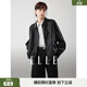 ELLE摩登高級感皮衣短外套女2025冬季新款時(shí)髦設計感小眾pu皮上衣 黑色 M