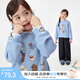 茵曼（INMAN）童裝女童套頭衛衣狗狗印花秋中大童休閑上衣 藍色 140